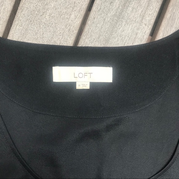 Loft | Sheer Black Sleeveless Blouse w Striping - Picture 6 of 6